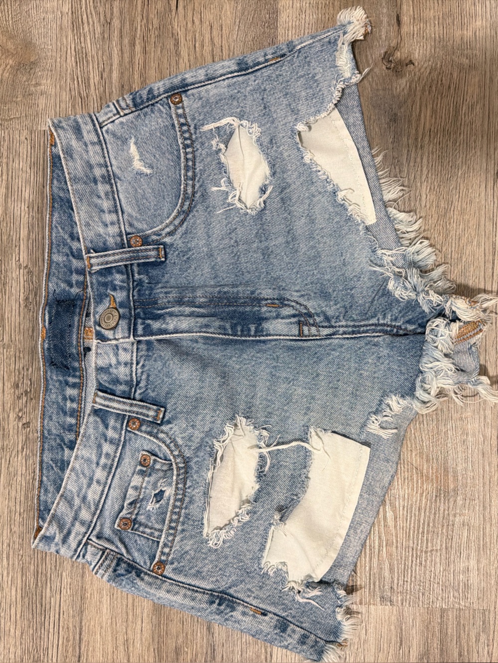 Aeropostale Light Blue Distressed Denim Cutoff Shorts